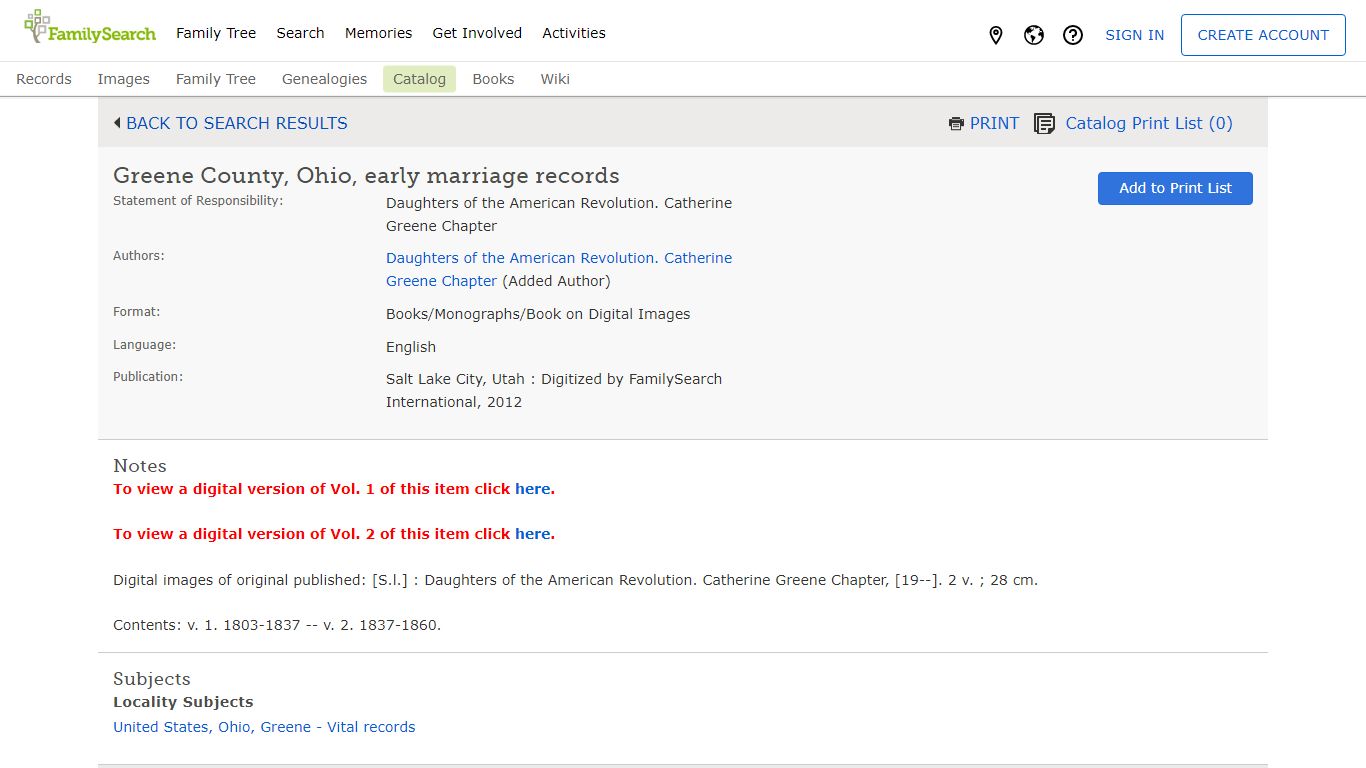 Greene County, Ohio, early marriage records - FamilySearch